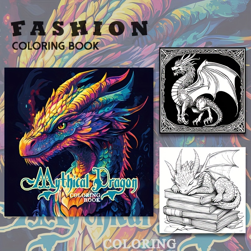 

Dragon Coloring Book For Adults And Teens - With 22 Paper Sheets, Unique & Pages, Halloween, Christmas, And Birthday Party Gifts, Loose , Suitable For 14+