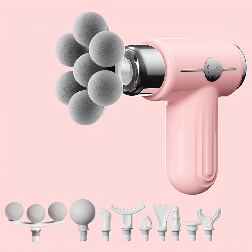 7-Head Rechargeable Massager Gun/10 Interchangeable Heads & USB/Quiet Portable Muscle Massager/Full Body, Ergonomic Back Massager/Travel, Gym, Athletes/Ideal Gift for Muscle - Image 8