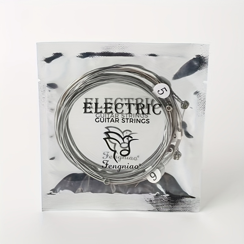 TEMU Jeu de cordes de guitare électrique professionnelle, âme en acier de haute qualité, cordes à médiator en alliage nickelé, 6 pièces/ensemble,