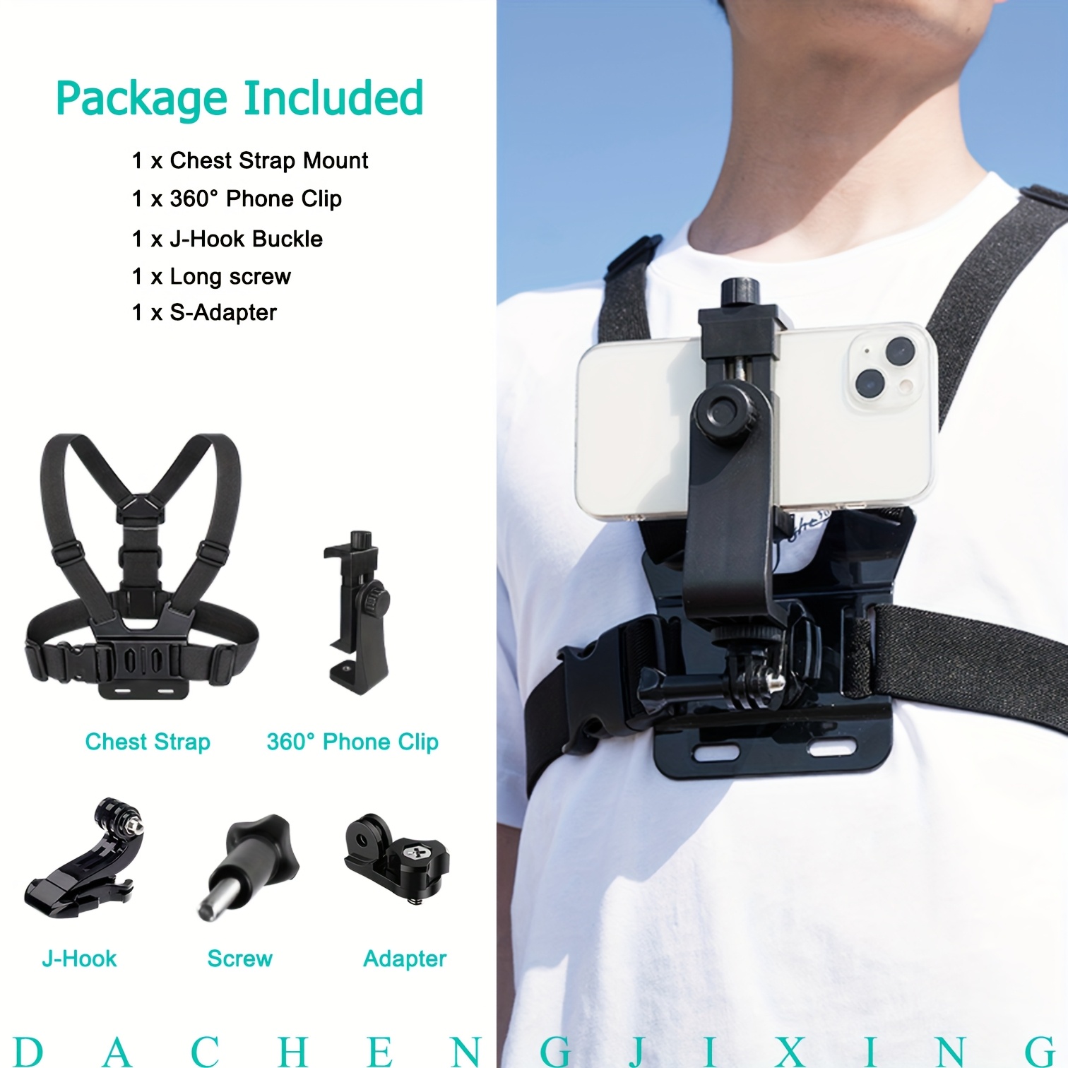 E-shop Brustgurt-Halterung für Action-Kameras & Smartphones – Praktischer Handyhalter für Outdoor-Radfahren, Laufen, Motorradfahren Fahrtenaufzeichnung