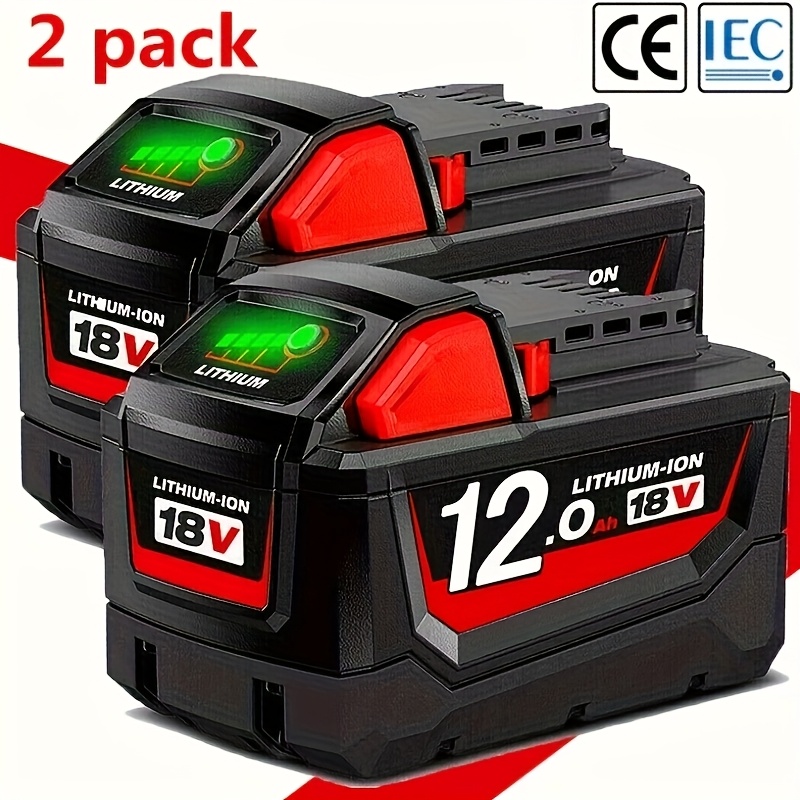 Set van 2 vervangende 18V 12.0Ah batterijen voor M18