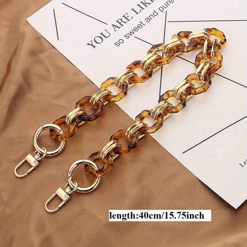 acrylic bag strap with chain octagonal resin chain vintage color blocking detachable chain for wallet making supplies in lengths diy wallet making