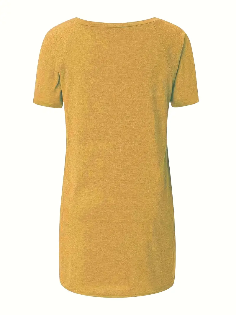 solid longline t shirt crew neck short sleeve t shirt casual womens clothing Product details 13
