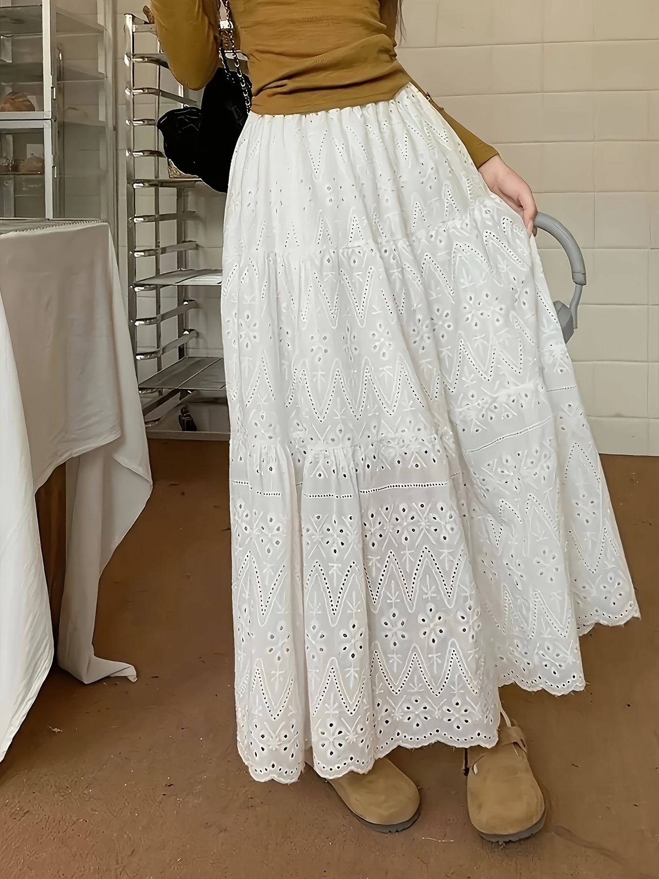 women's white lace maxi skirt floral - Temu United Kingdom