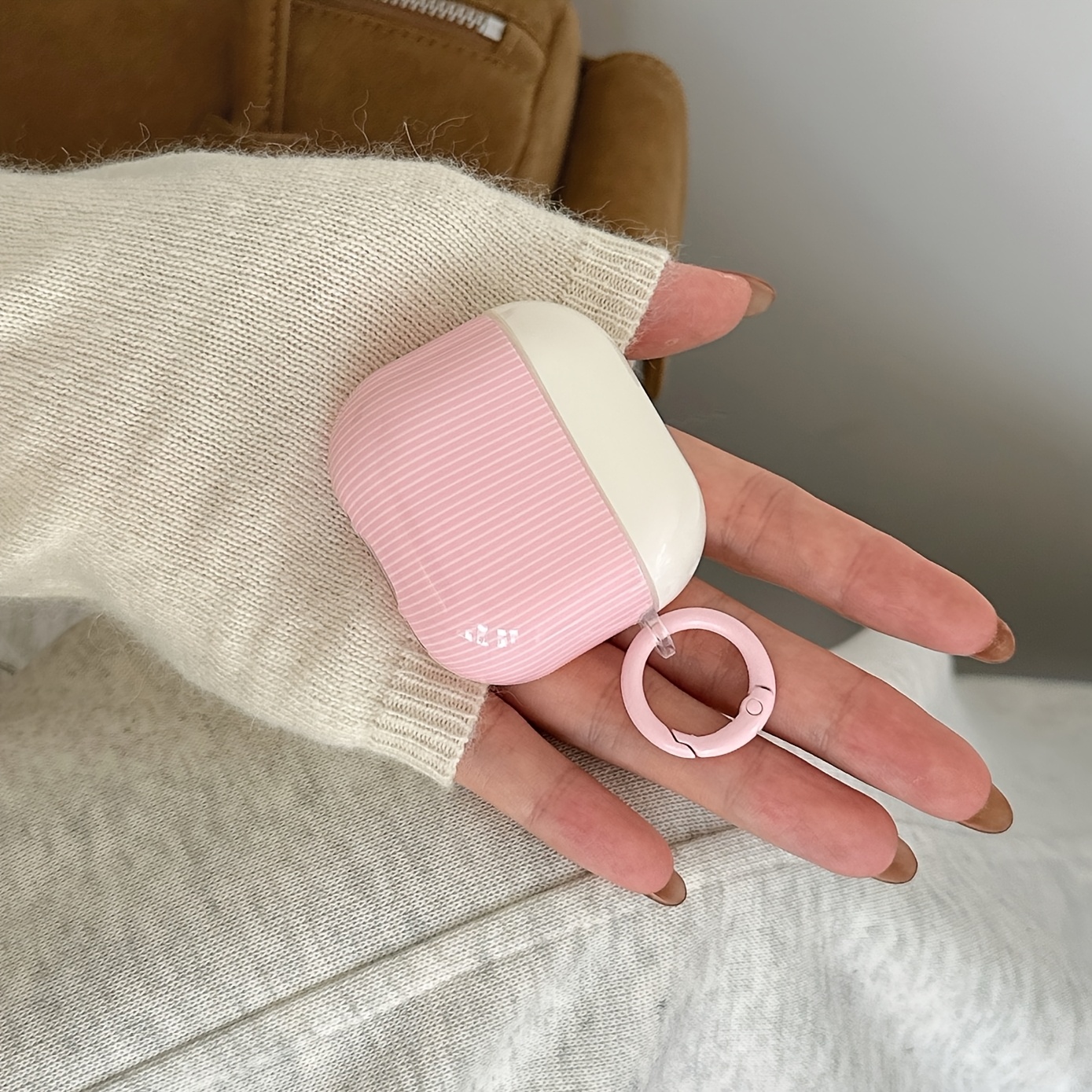 TEMU Рожевий смугастий та круглий чохол для навушників підходить для Apple Airpods Pro 2 Airpods 4 Airpods 3 та Модний жіночий чохол для TEMU Рожевий смугастий та круглий чохол для навушників підходить для Apple Airpods Pro 2 Airpods 4 Airpods 3 та Модний жіночий чохол для