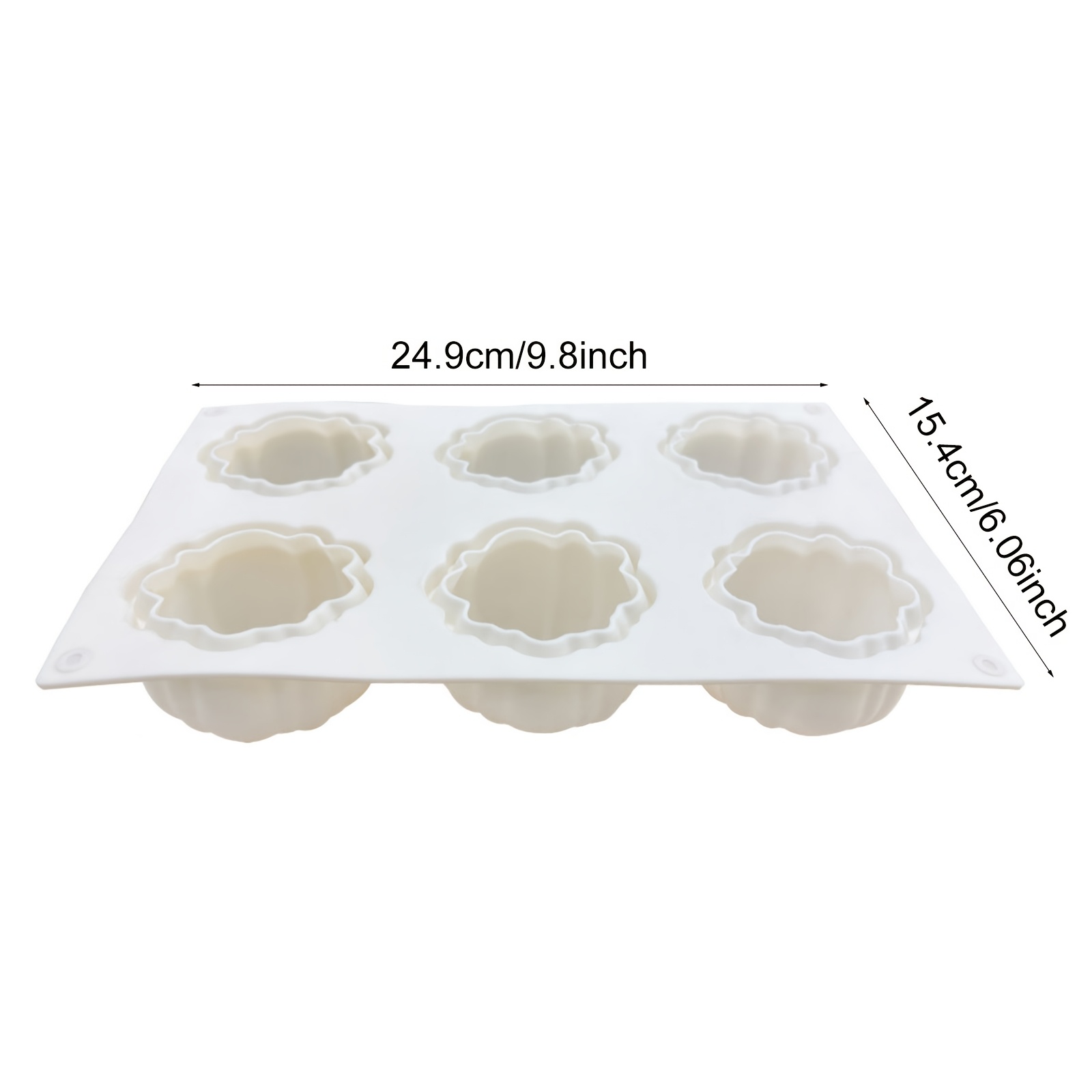 TEMU Moule en silicone à 6 cavités de citrouille pour bougies, moule en silicone 3D de citrouille pour bougies parfumées, savon, réutilisable et