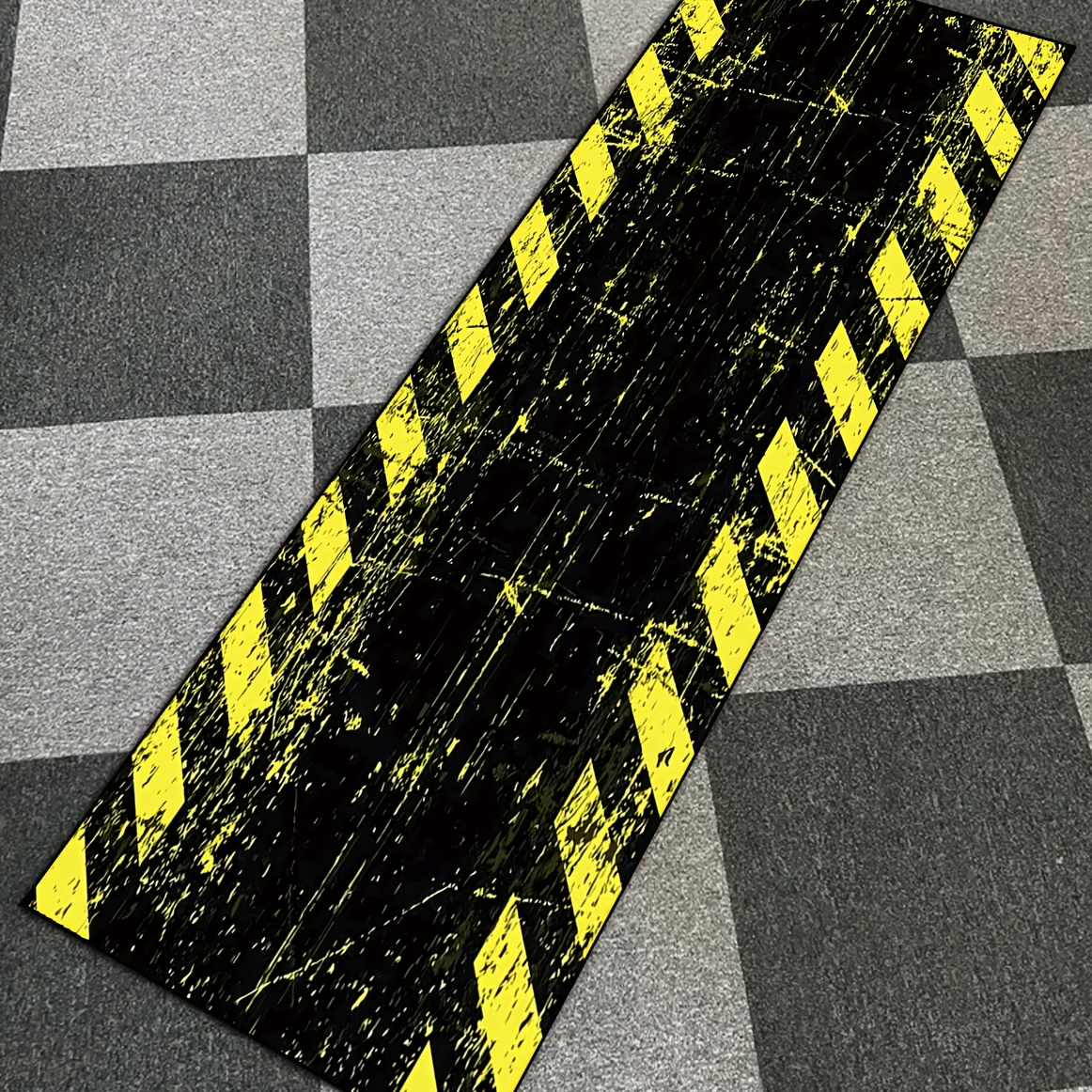 TEMU 1pc Of Black Creative Motorcycle Mat, Racing, Motorcycle, Bicycle Parking Mat, Long Strip Carpet, Suitable For Garage, Living Room, Motorcycle