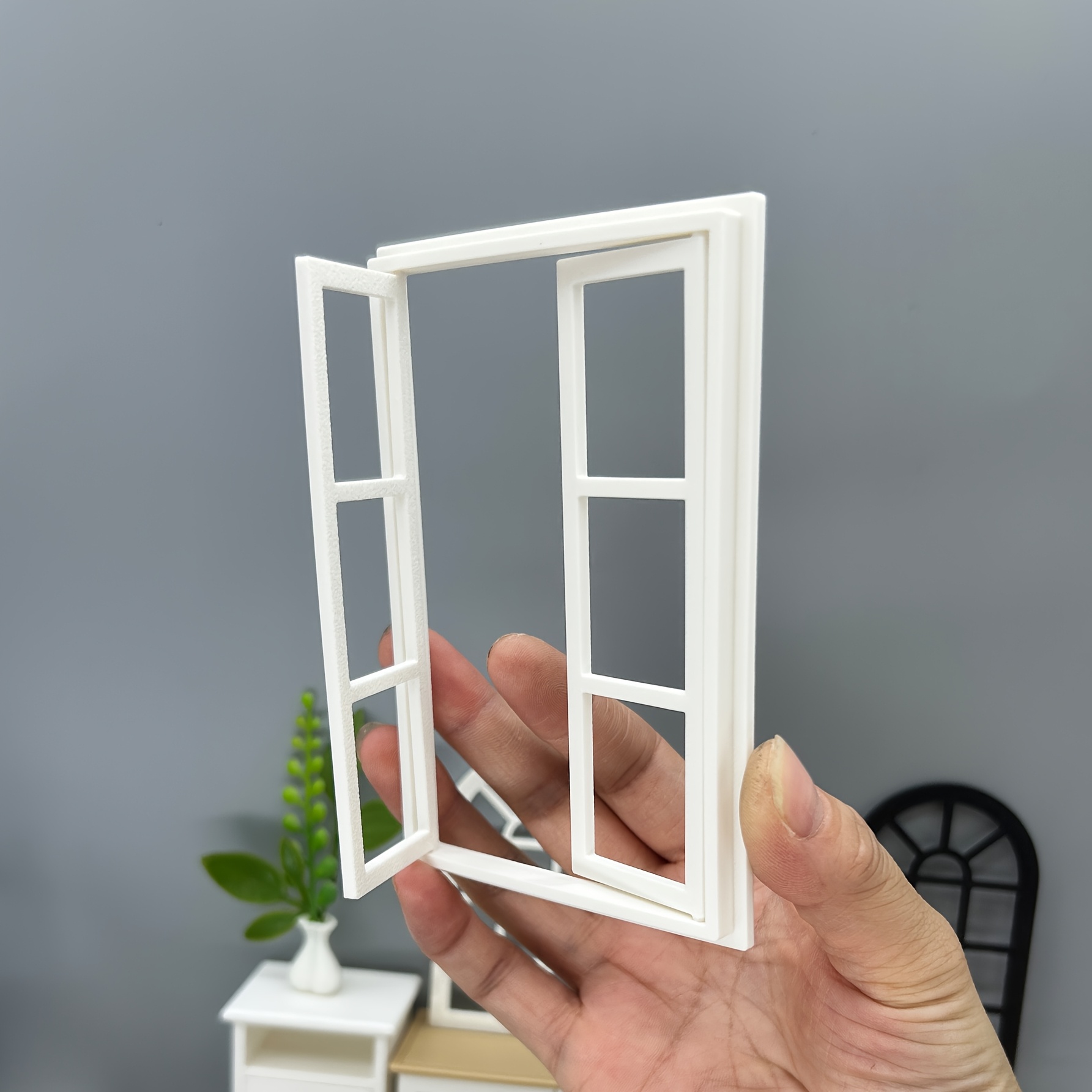 Miniature Double Opening Window Model, Plastic Mini House Window, Bidirectional Opening Window Decoration, Suitable For Decorating Your Model House