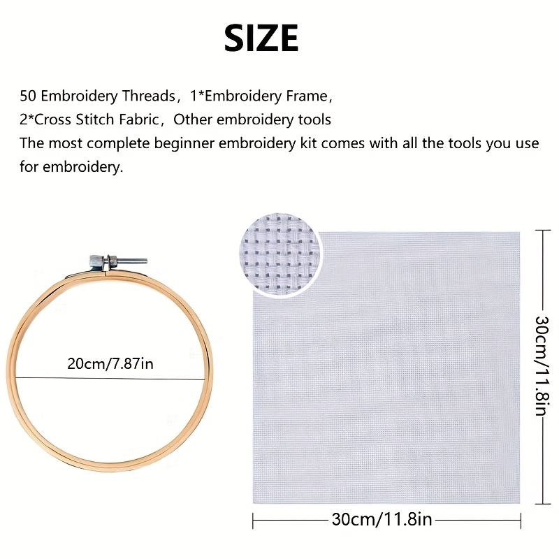 Embroidery Starter Kit with 50 Colors Stitch Thread