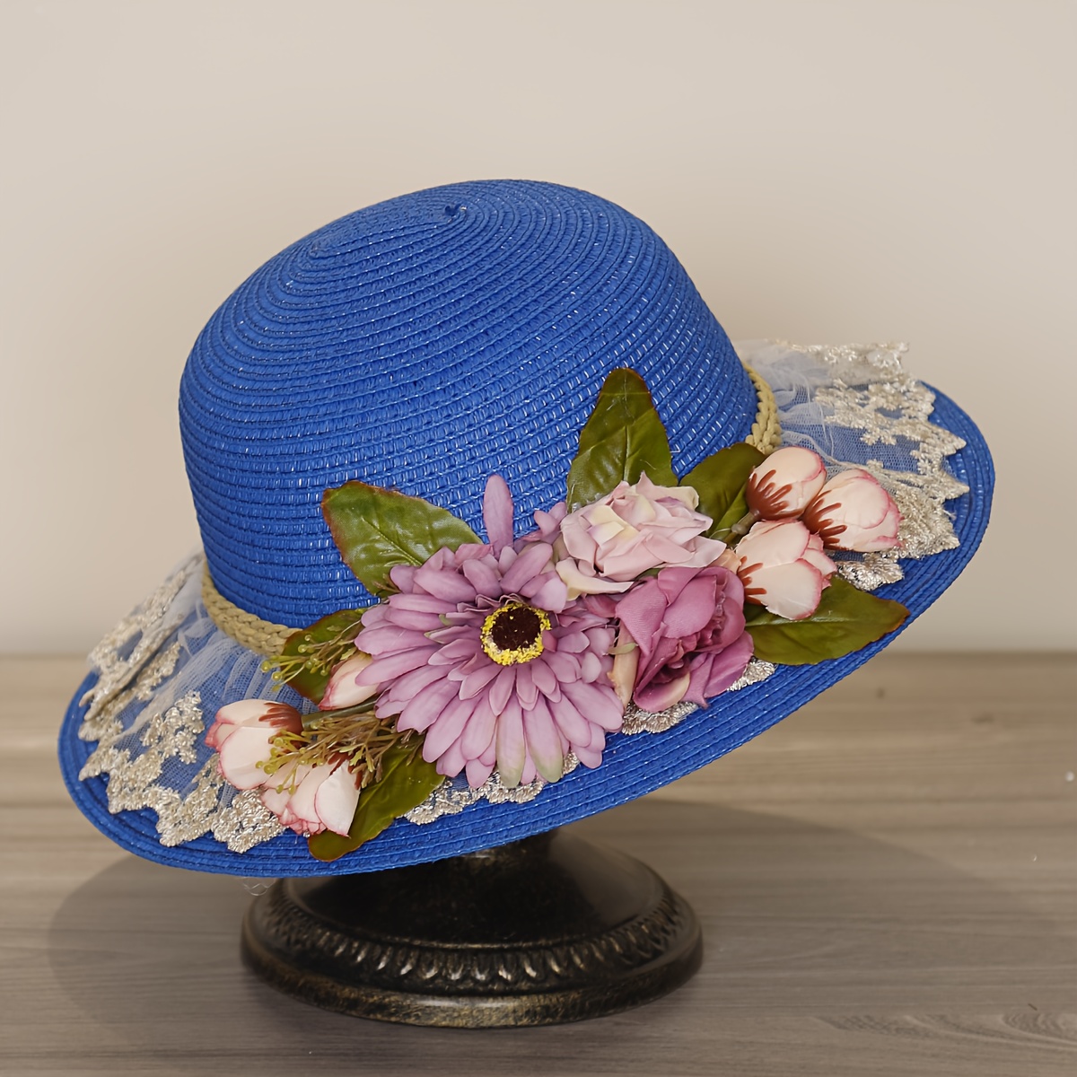 womens spring summer beach sun hat sunflower decoration  display picture 1