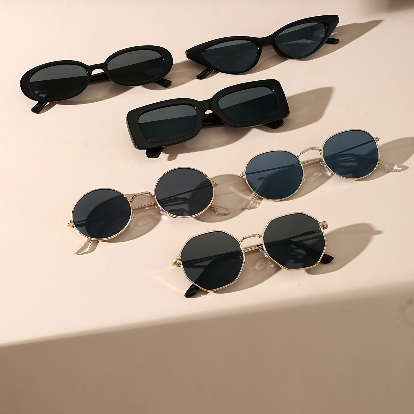 

6pcs Women Fashion Glasses Casual Different Frames Anti Glare Sun Shades For Beach Holiday Fashion Glasses