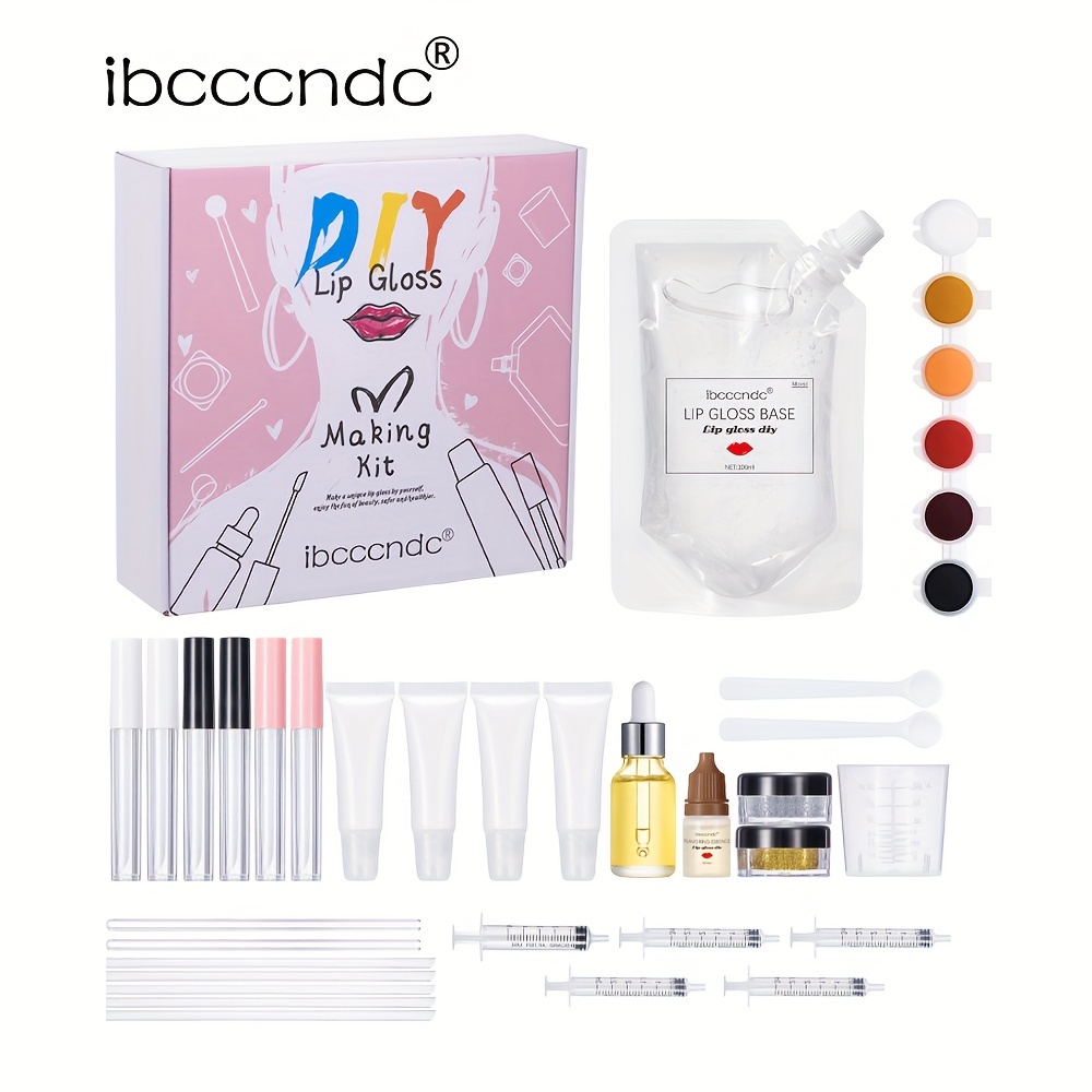ibcccndc DIY Lip Gloss Making Kit, Make A Unique Lip Gloss By Yourself, Enjoy The Fun of Beauty, Safer And Healthier, Natural & Health & Handmade, Fun Makeup Kits for Girls to Create 10 Moisturizing and Shiny Lip Gloss-Easter