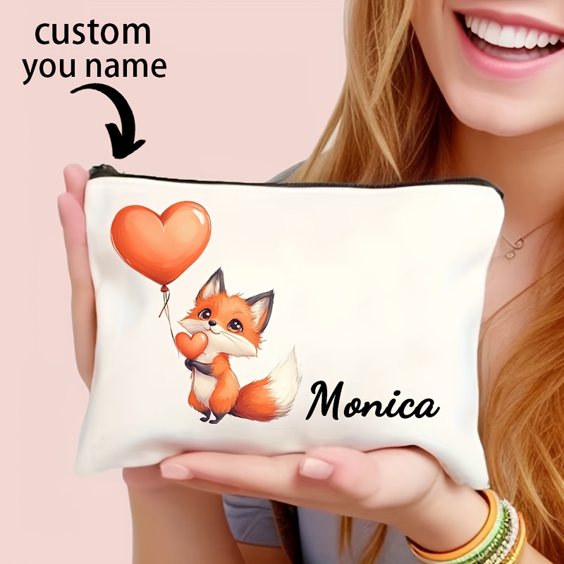 TEMU Borse da trucco personalizzate 1-3 pezzi "Miglior Amica" - Sacchetto cosmetico personalizzato con cuore e palloncino, borsa con cerniera, adatta