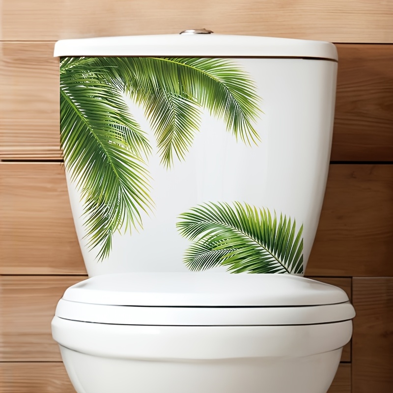 Home Decoration - Tropical Plants Palm Leaves Flower Toilet Stickers, Wall Stickers, And Paste, To Your House