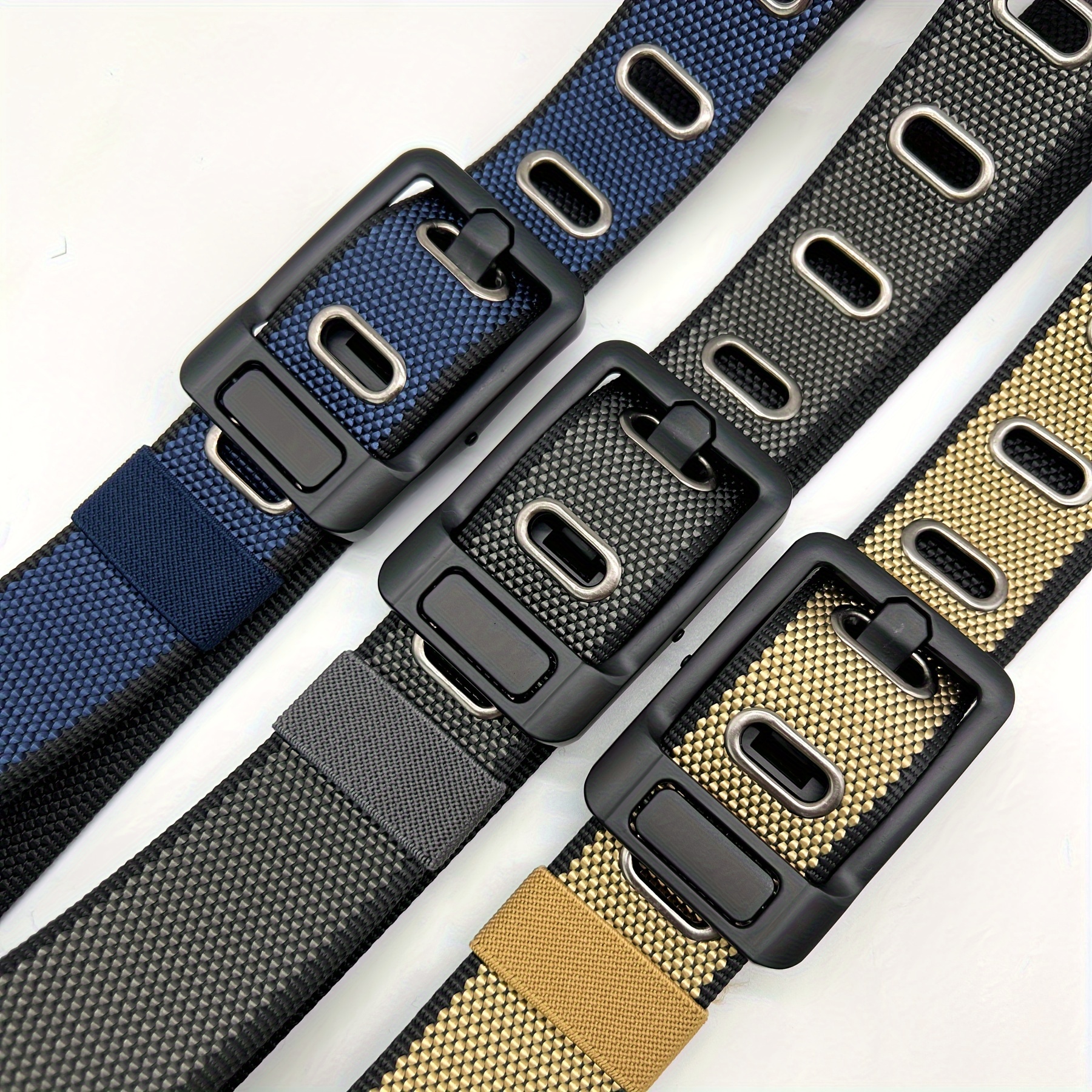 

2024 Upgraded Men's Fashion Belt - Wide, Thick, Durable With Stylish Rivet Detail, Square Alloy Buckle - Perfect For Work Or Travel, Black