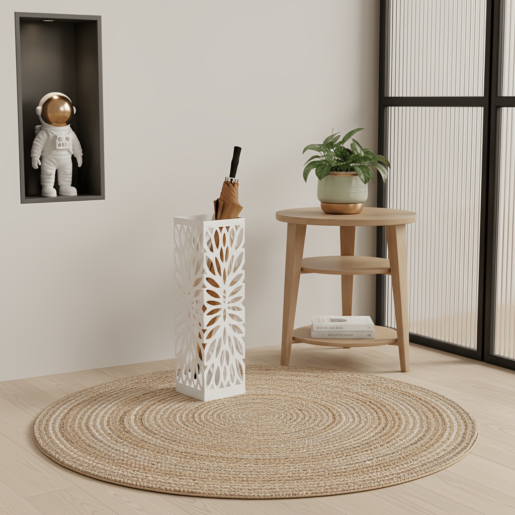 Modern Art Hollow-Out Umbrella Bucket, 15.24X48.26 cm Umbrella Stand for Entryway, Balcony & Living Room, Decorative Umbrella Holder for Rain Or Shine, Rustproof Umbrella Storage Rack for Holiday Gatherings