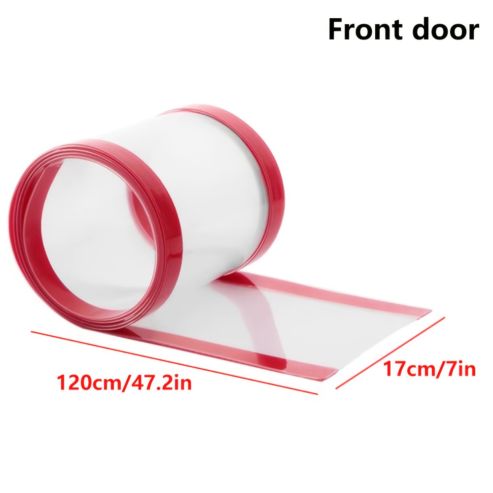 Image of 1pc 1.2m Long Adhesive/ Wind-resistant Door Seal Strip Compatible For Glass Doors, Large Metal Doors - Heavy-duty Plastic Door Bottom Seal, - Draft, Installation (no Tools)