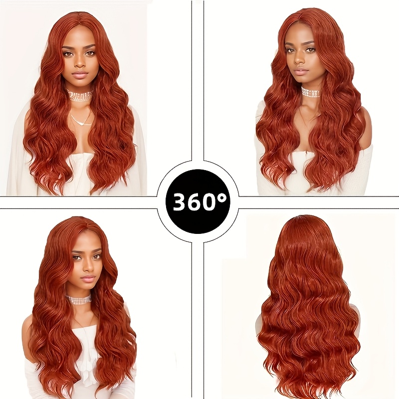 Red heat resistant wavy wig Amazon.com: YESEGO Halloween Long Red Wigs for Women 26 Inch  main image 3