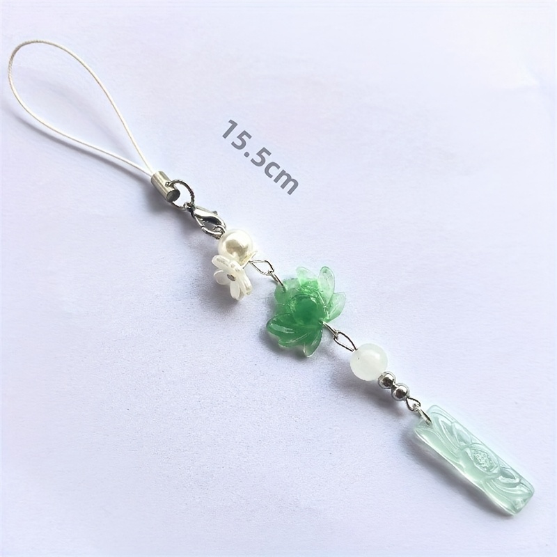 Lotus Bead Handmade Phone Chain Pendant Card Album Pencil Case Kawaii Girl Matching Additions