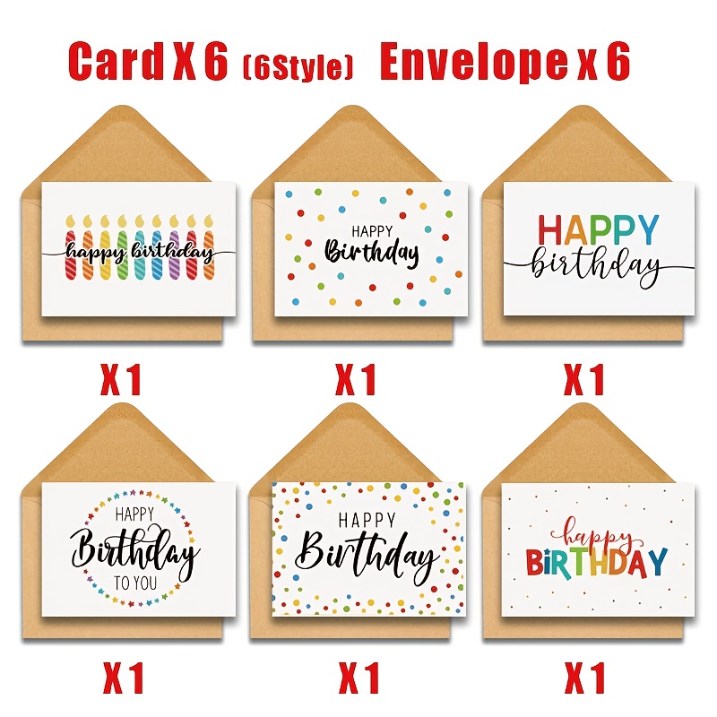 TEMU 12pcs Birthday Card Set With Envelopes - , 3d Display. Suitable For Family, , Teachers, Husband, , And Colleagues | "happy Birthday" & "to You"