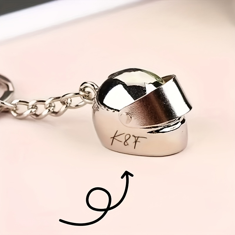 TEMU 1pc Personalized Unisex Keychain, Custom Keychain With Pendant, Stylish And Minimalist Gift, Customizable With Text And Date, Multiple Colors :