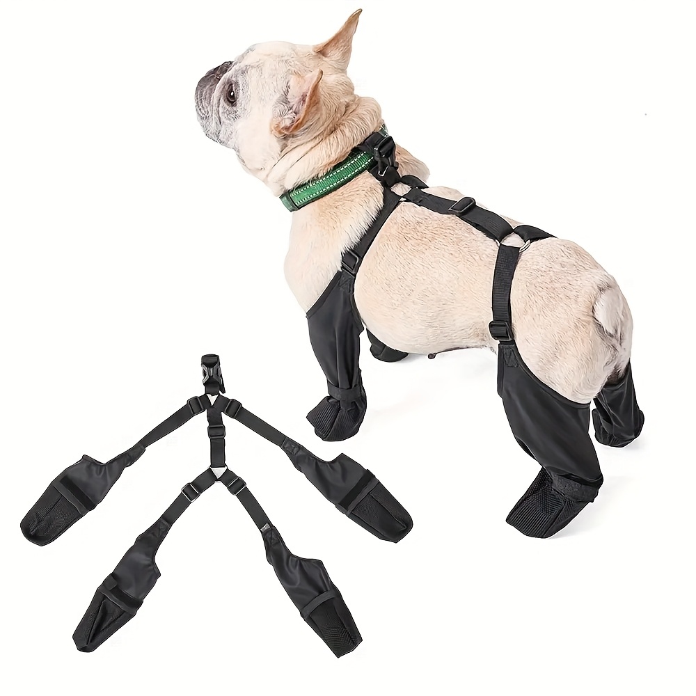 TEMU Waterproof Dog Booties For All - , Comfortable Nylon Paw Protectors With Anti-slip Sole & For Small To Medium Breeds
