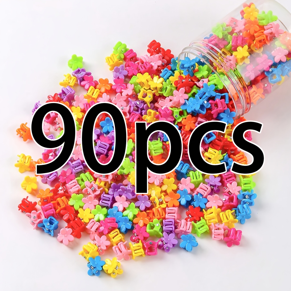 TEMU Lot de 90 mini pinces à cheveux profondes couleur bonbon, accessoires capillaires polyvalents et