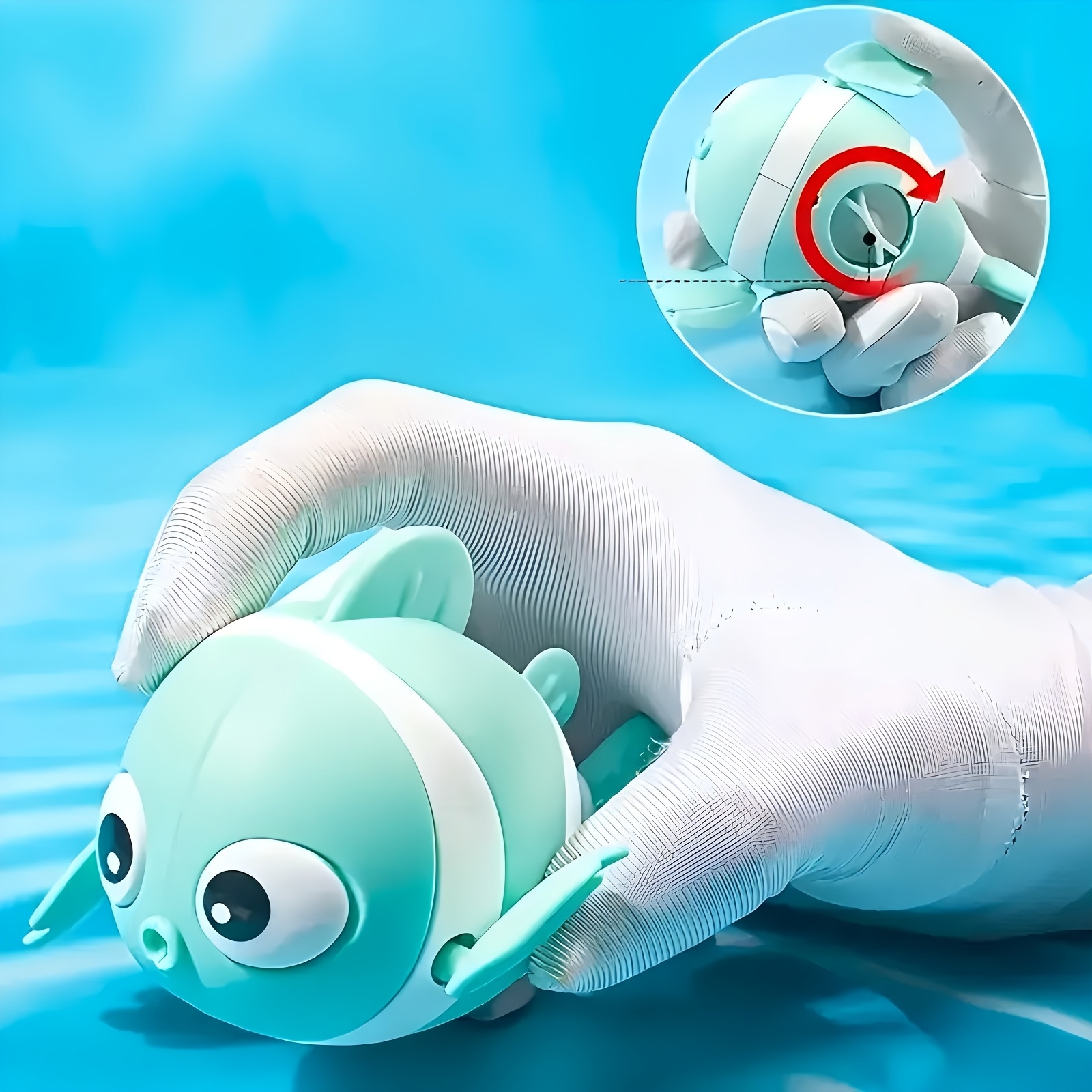 Floating Clown Fish Bath Toy Durable ABS Pool Toy for Kids