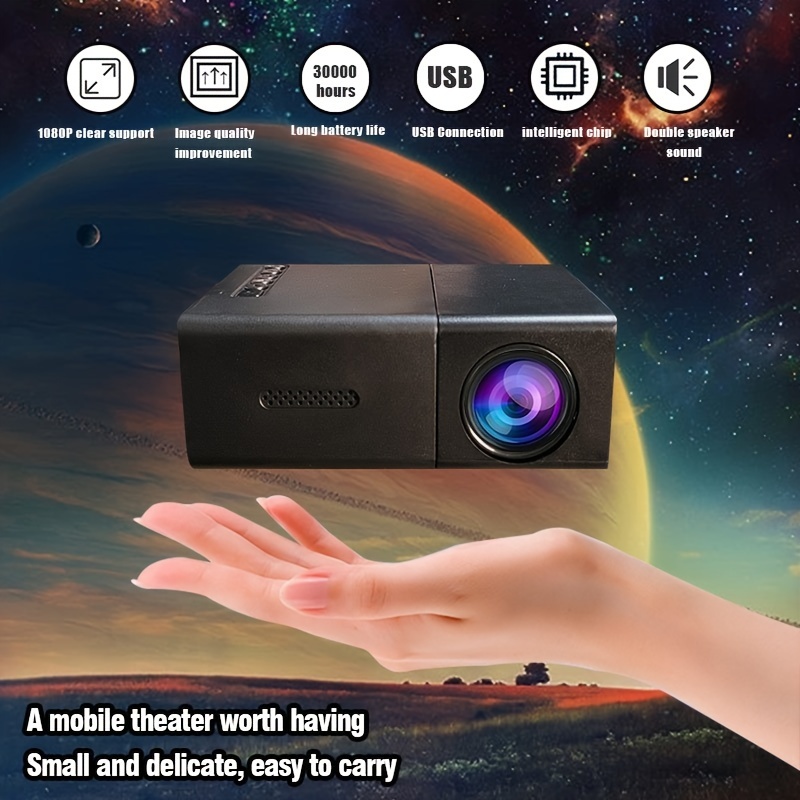  Projectors YG-300 LCD mini soporte 1080P proyector LED portátil  cine en casa : Electrónica