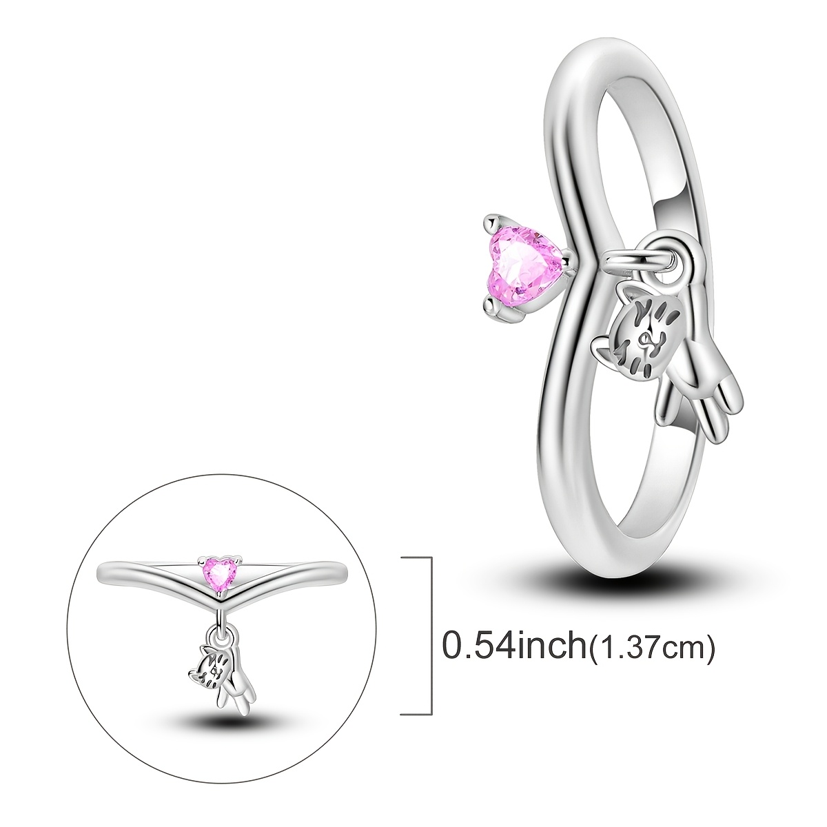 Women's Wishing Bone Cat Ring, Elegant Design