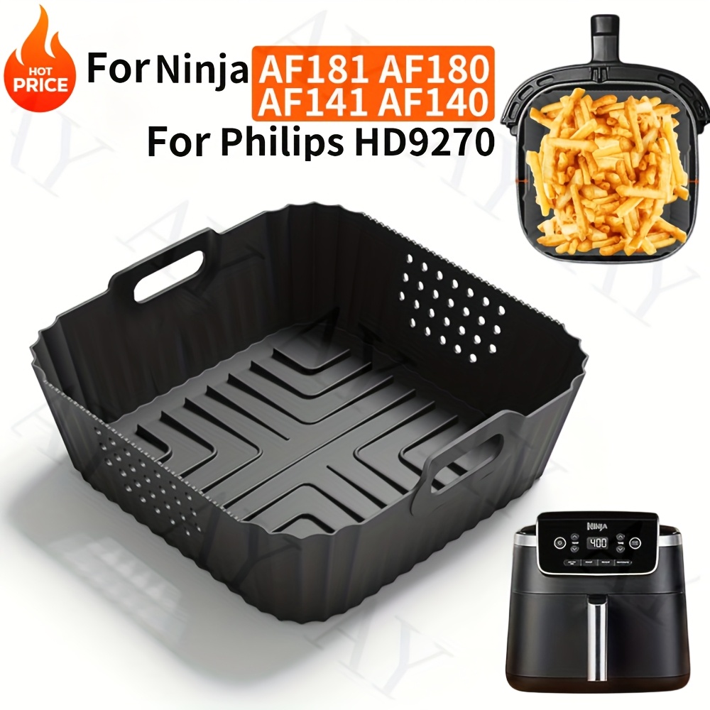 

9 Inch Reusable Square Air Fryer Silicone Liners For Af140 Af141 Af180 Af181 Air Fryer For Philips Hd9270 Air Fryer Silicone Basket Baking Tray Oven Accessories