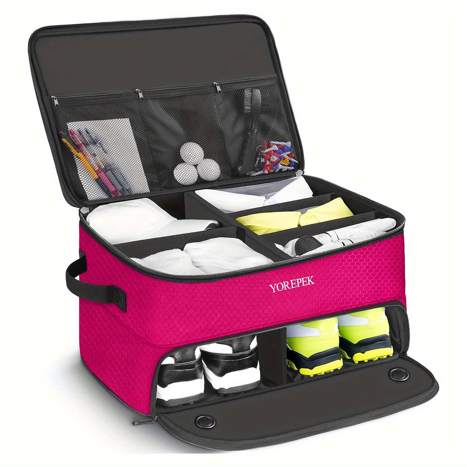 

2 Golf Organizer, Car Separate Ventilated Compartment For 2 , Golf For , Tees, Clothes, Gloves Accessories, Golf