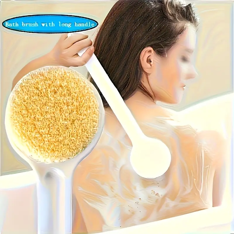 a long handled bath brush for scrubbing the back designed for women featuring soft bristles for a comfortable wash Product details 0