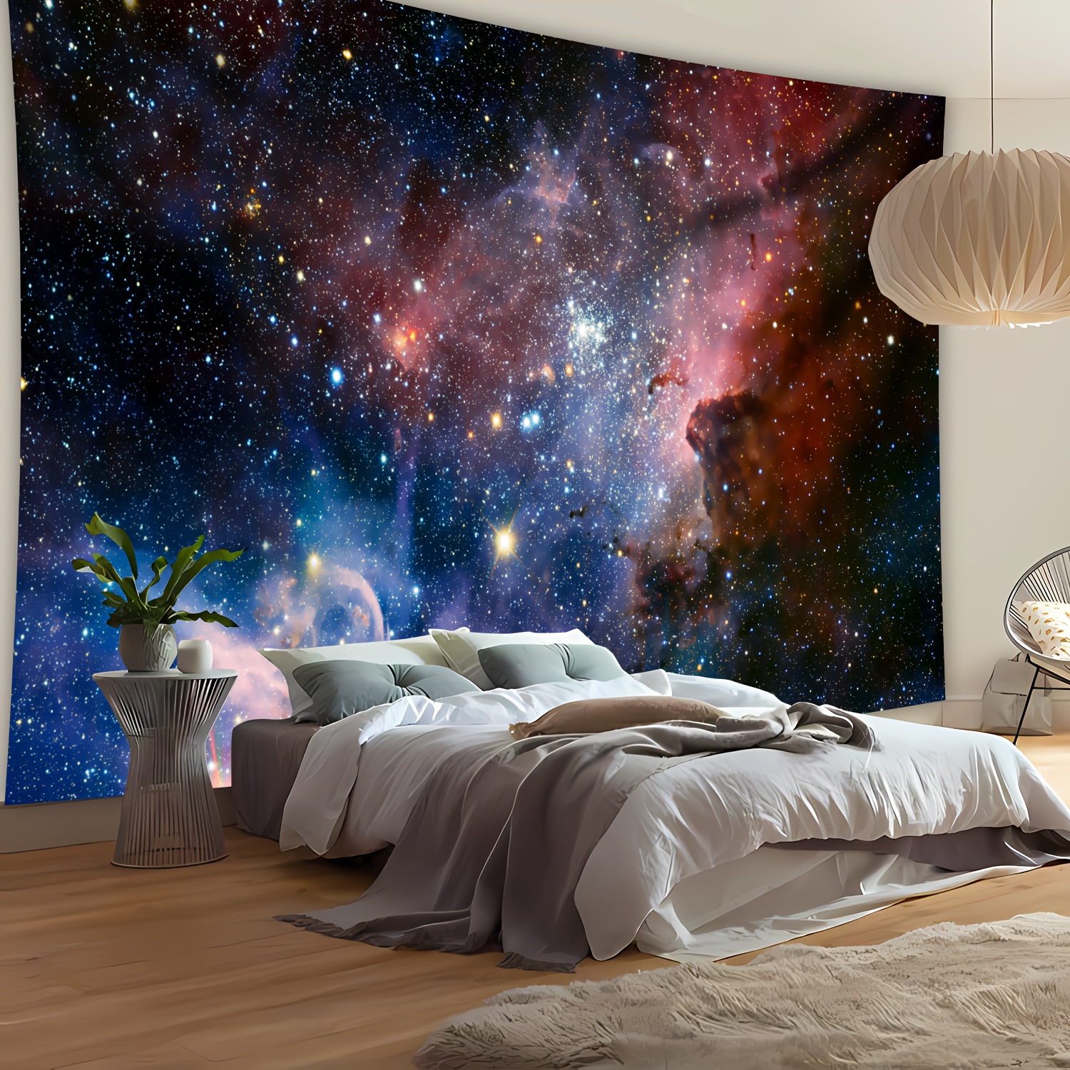 1 Stück Mystische Galaxie Tapete - Groß, Robuster Polyester Wandhängender  mit Lebendigem Sternen-Nacht-Design * für Schlafzimmer, Wohnzimmer, Büro  oder Party Dekor, Innenwand Dekor | Kosmische Themen ..., image size:1500x1500