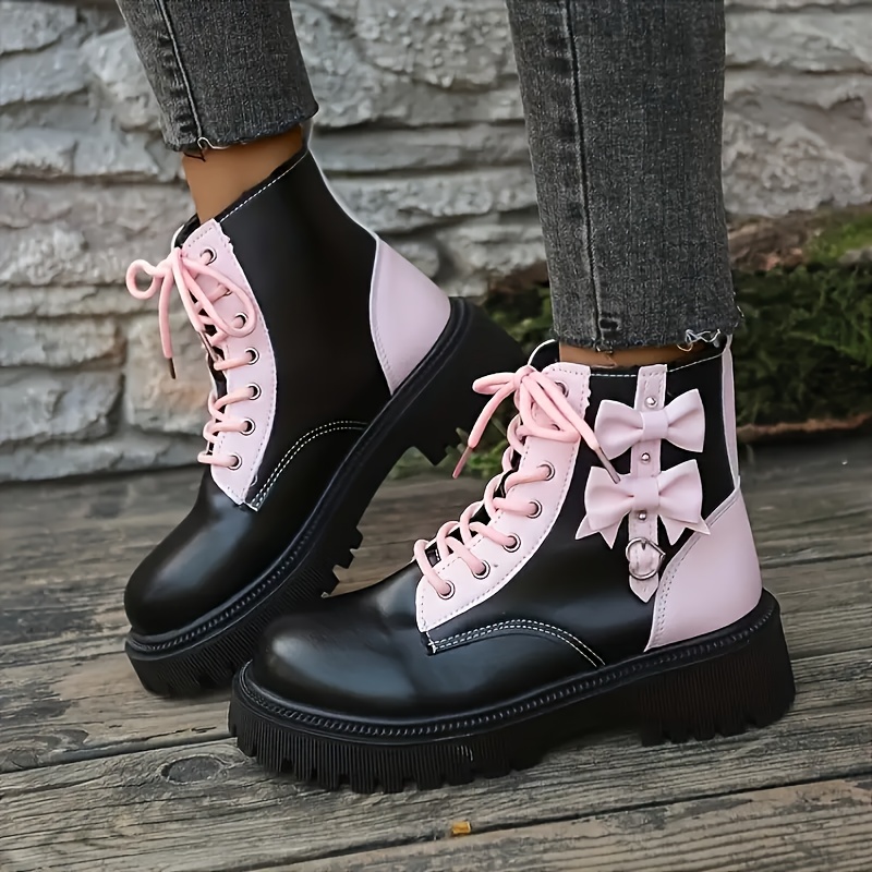 Amazon.com | Fashare Womens Wedge Booties Ankle Heels Boots  Women\'s Ankle Boots with Stacked Heel, Zipper, and Bow Tie main image 1