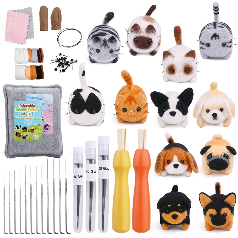 

Needle Felting Kit, Make 12pcs Dog, Doll Making Wool Needle Felting Craft Kit With , Felting Mat And Diy Needle Felting Accessories For Diy Craft Decoration Birthday