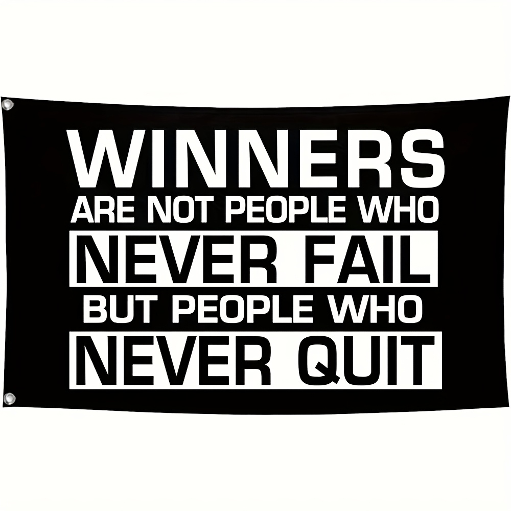 TEMU 1pc, Single-sided Printing, Optional, 1pc Motivational Training Banner Flag, Inspirational Slogan Banner Suitable For Room, Home Gym, Office,