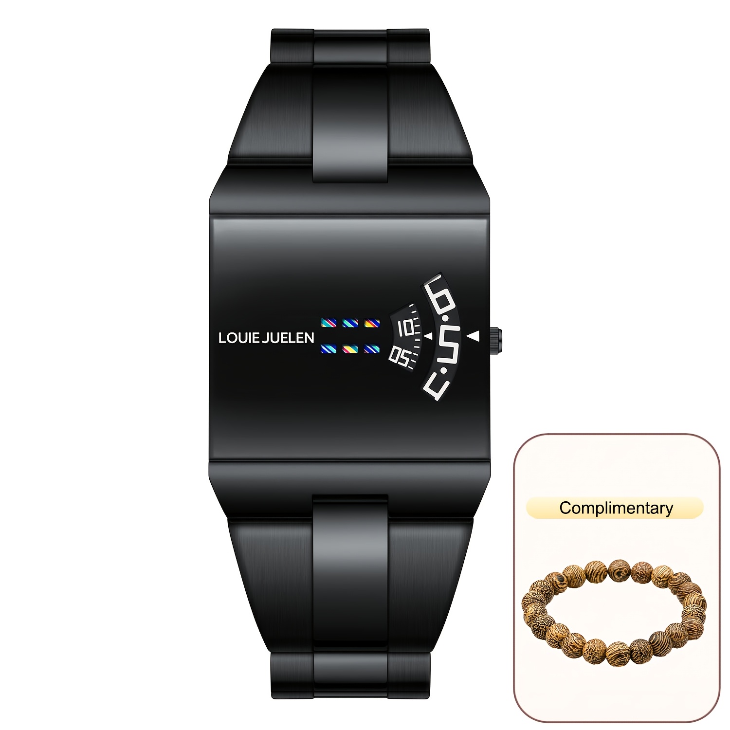 TEMU LOUIE JUELEN Orologio Meccanico Smart da Completamente Automatico con Cinturino in Acciaio , Stile Sportivo Outdoor , Regalo di Halloween, Senza