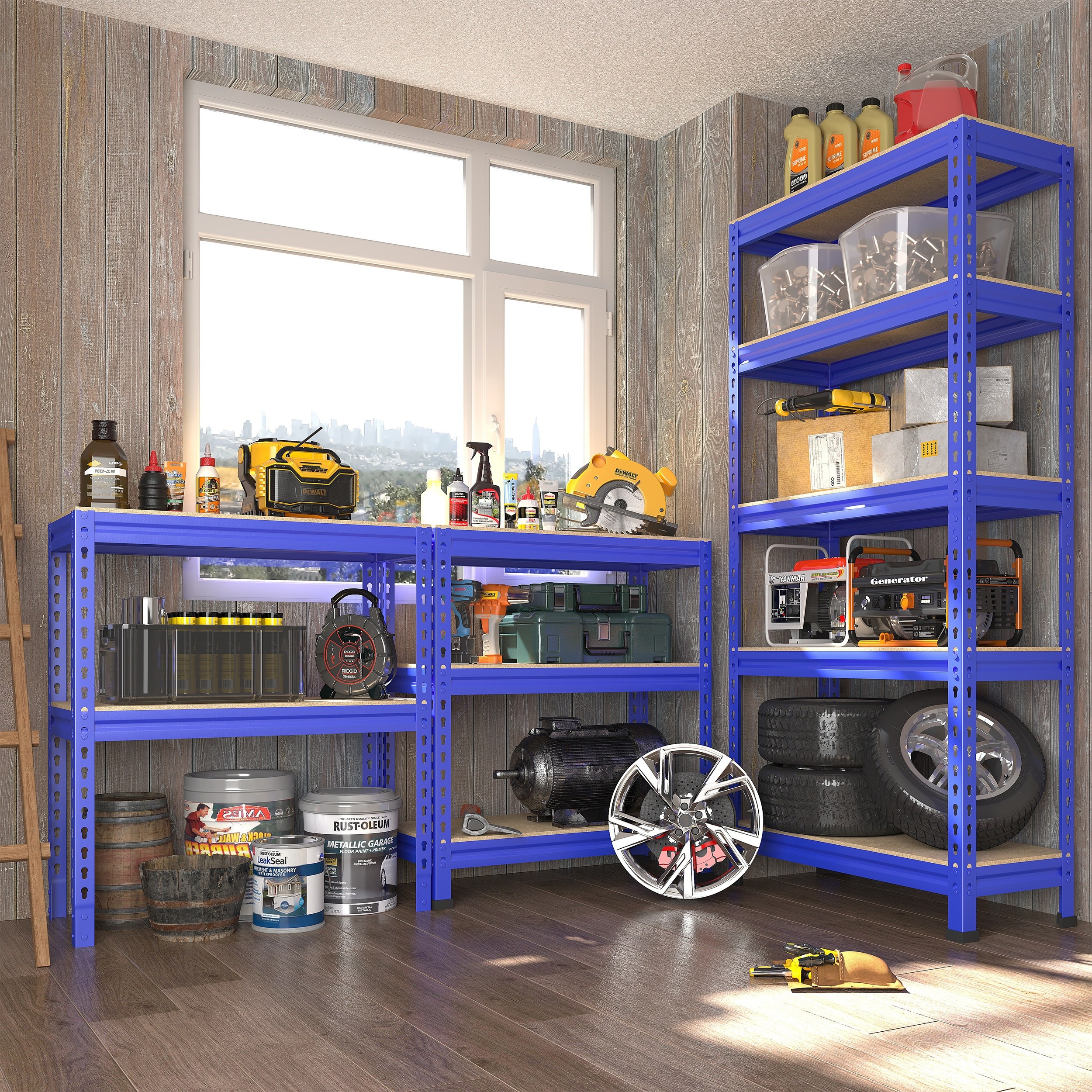 

1pc Storage Shelves 5 Tires, Adjustable Metal Storage Shelving, Heavy Duty Shelf For Garage, 1325lbs, 27.5"x 12"x 59