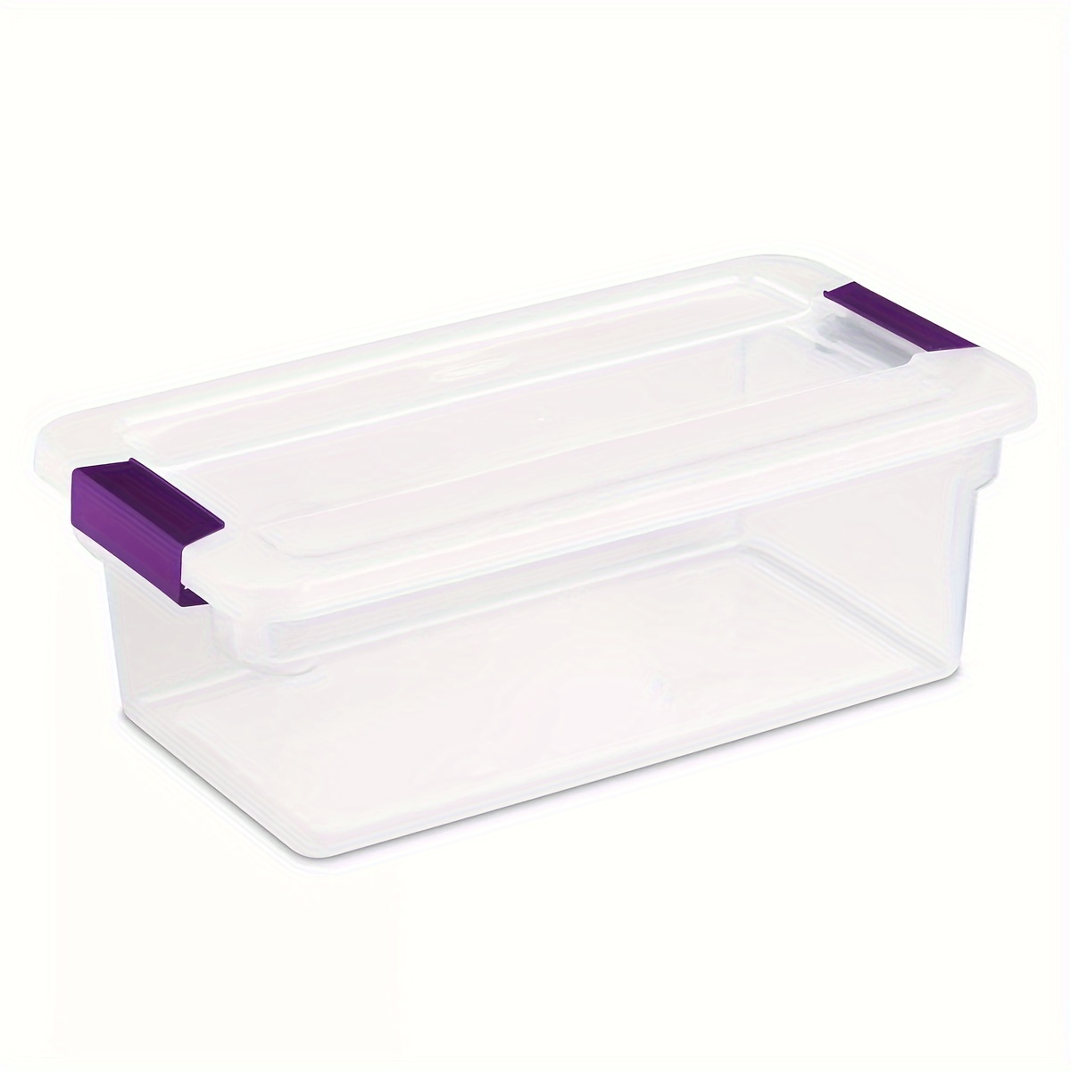 

6-quart Stackable Storage Bin With - Clear/violet, Bpa-free Plastic Organizer For Crafts, , Baskets, Bins & Containers For