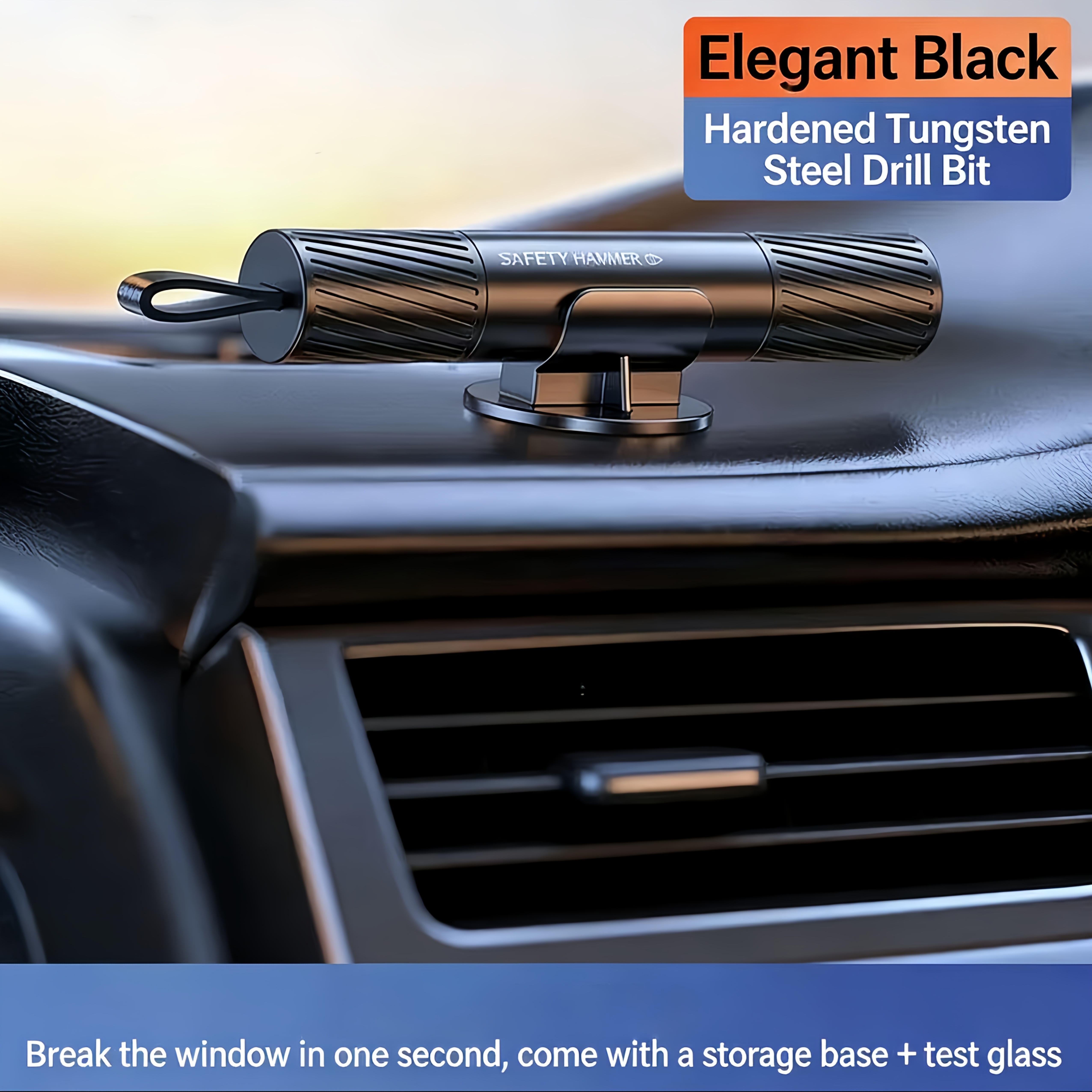 TEMU 2-in-1 Car Window Breaker & Seatbelt Cutter, Multifunctional Car Safety Hammer, Emergency Escape Tool