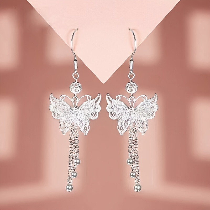 TEMU S925 Sterling Silver Earrings With Long Tassels, Use And , Ideal Gifts For