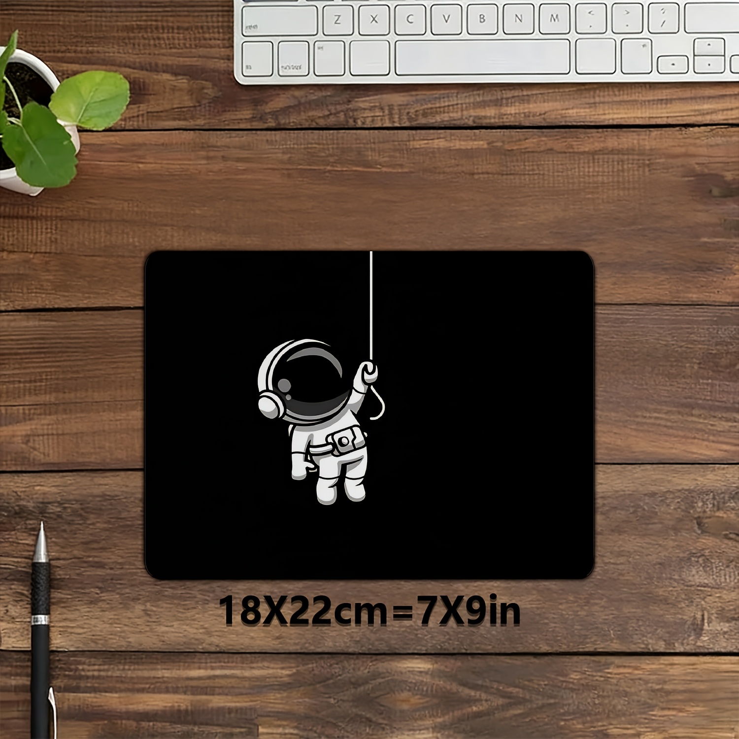 TEMU Mini Mouse Pad Compatible For Pc/laptop - Small Anime Astronaut Themed Desk Mat With Non-slip Rubber Base, Thick Cushioning & Washable - Vintage