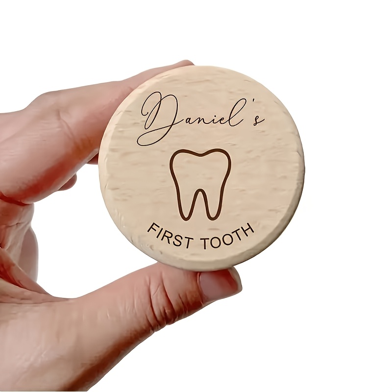TEMU Customized Wooden Memory Box With Personalized Engraving Of Names And Dates, Perfect For Storing Hair, Cords, And Teeth. An Ideal Gift For