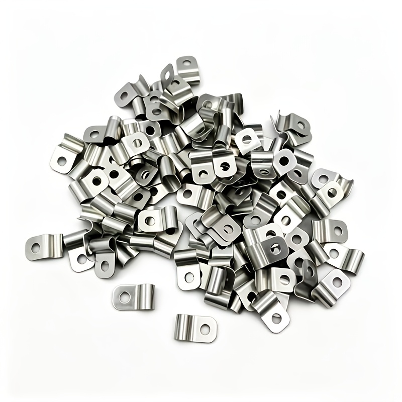 TEMU 60pcs Clips de câble en acier inoxydable, pinces de câble robustes , clip de câble à une face, clip de câble de feuille de fil, organisateur de