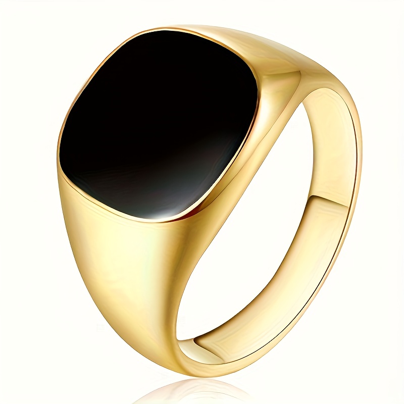 E-shop Ring, Herrenring, 18K vergoldeneter Ring, Tropfenöl-Ring
