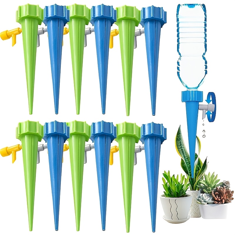 TEMU Lot de 24 piquets d'arrosage automatique robustes en polypropylène avec connecteurs filetés et piquets d'arrosage automatique, adaptés aux