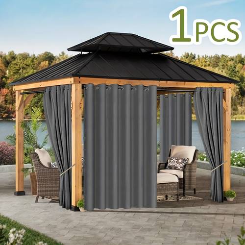 1 panel grommet top blackout thermal insulated outdoor curtain for patio porch pergola cabana privacy