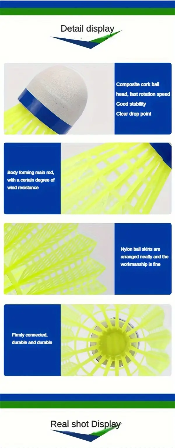 12pcs 6pcs nylon badminton balls durable sports badminton for indoor details 3