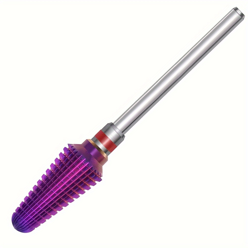 

1pc Ggjoyo Carbide Nail Drill Bit, 3/32'' - , & Gel Removal Tool For Manicure & Pedicure With Metallic Body & Purple Top, Nail Tech Supplies